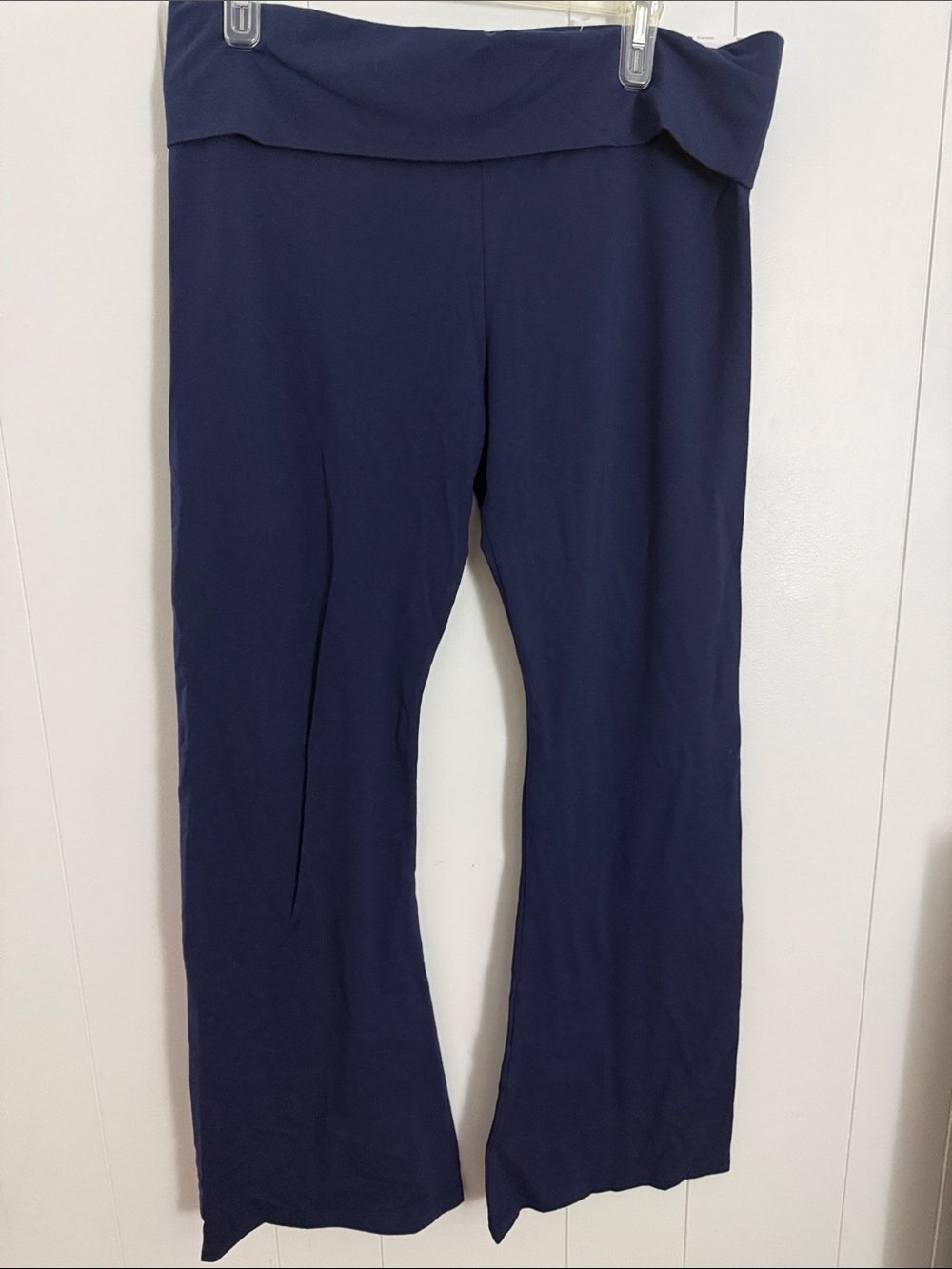 PINK Victoria's Secret Fold-Over Waist Wide Leg Pants - Navy